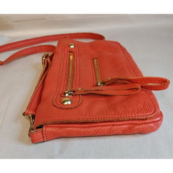 Linea Pelle Collection Crossbody Bag Womens Leather Gold Hardware Adjustable Str - Picture 2 of 13